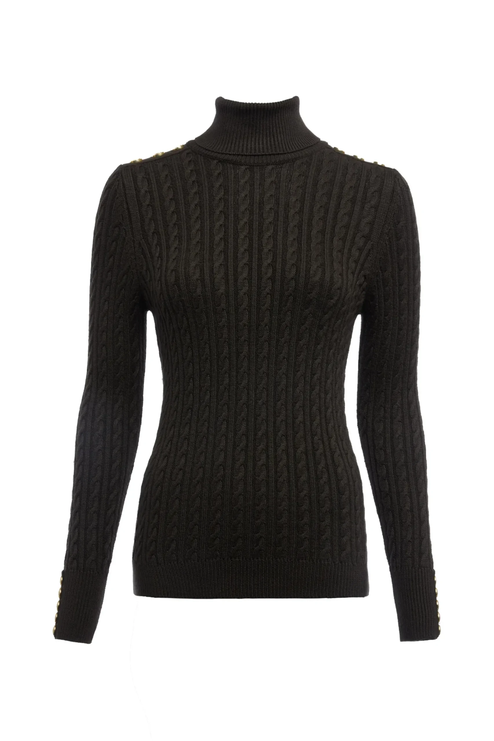 Holland Cooper Seattle Roll Neck Cable Knit Fern Green Discount