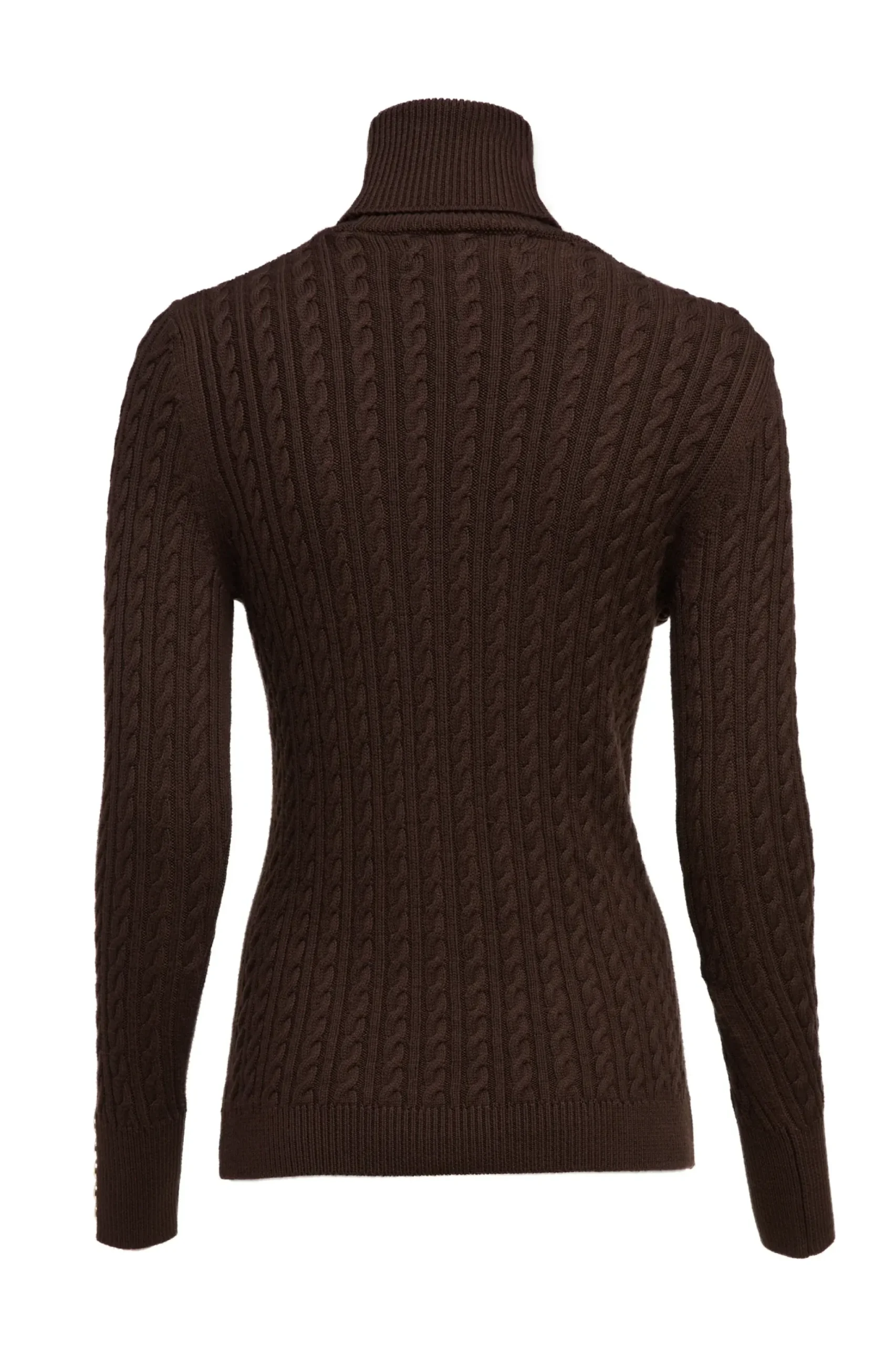 Holland Cooper Seattle Roll Neck Cable Knit Chocolate Sale