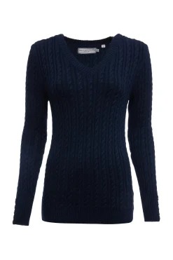 Holland Cooper Seattle V-Neck Knit Ink Navy New