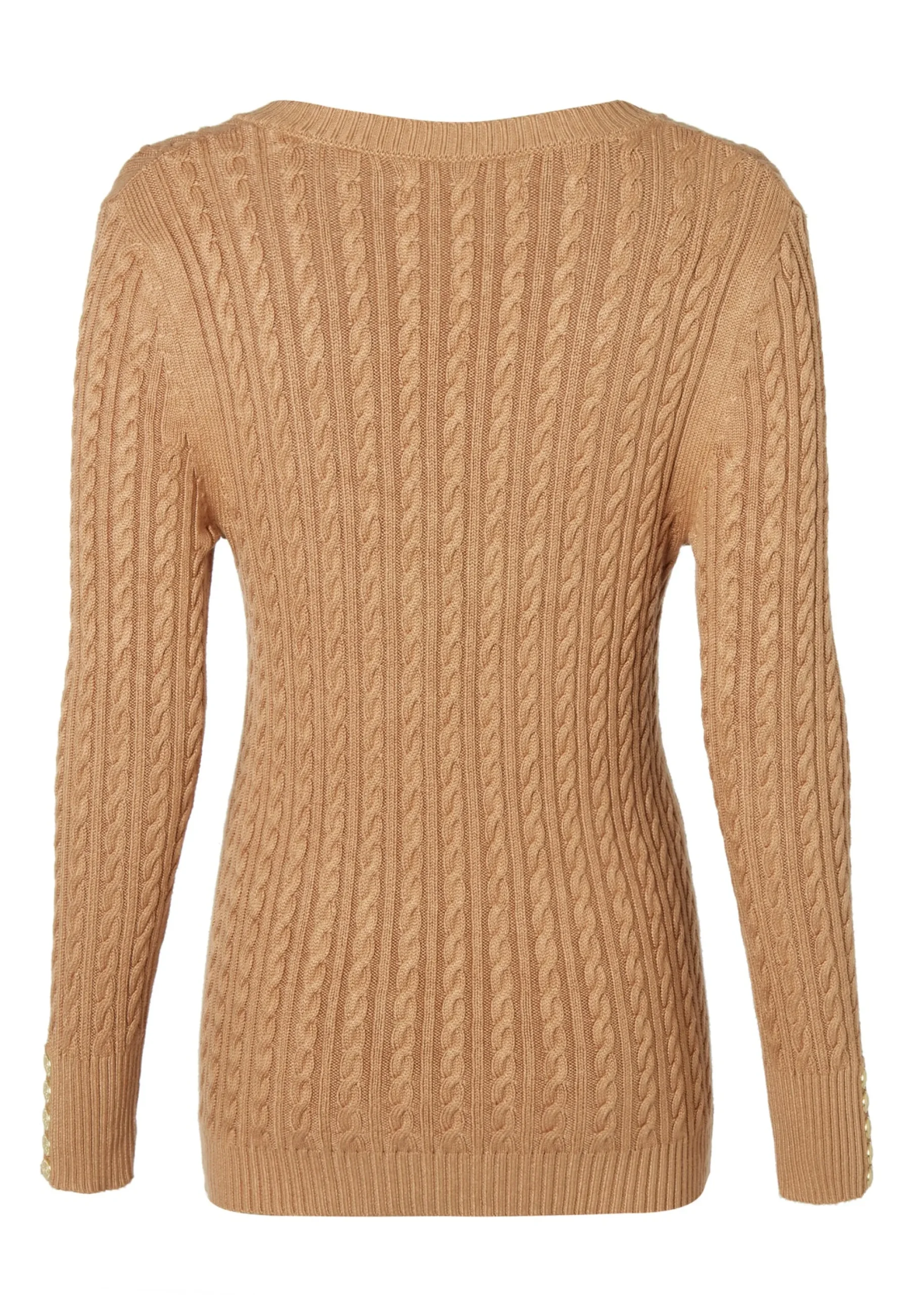 Holland Cooper Seattle V-Neck Knit Dark Camel Discount
