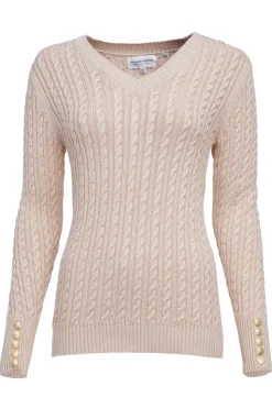 Holland Cooper Seattle V-Neck Knit Oatmeal Online
