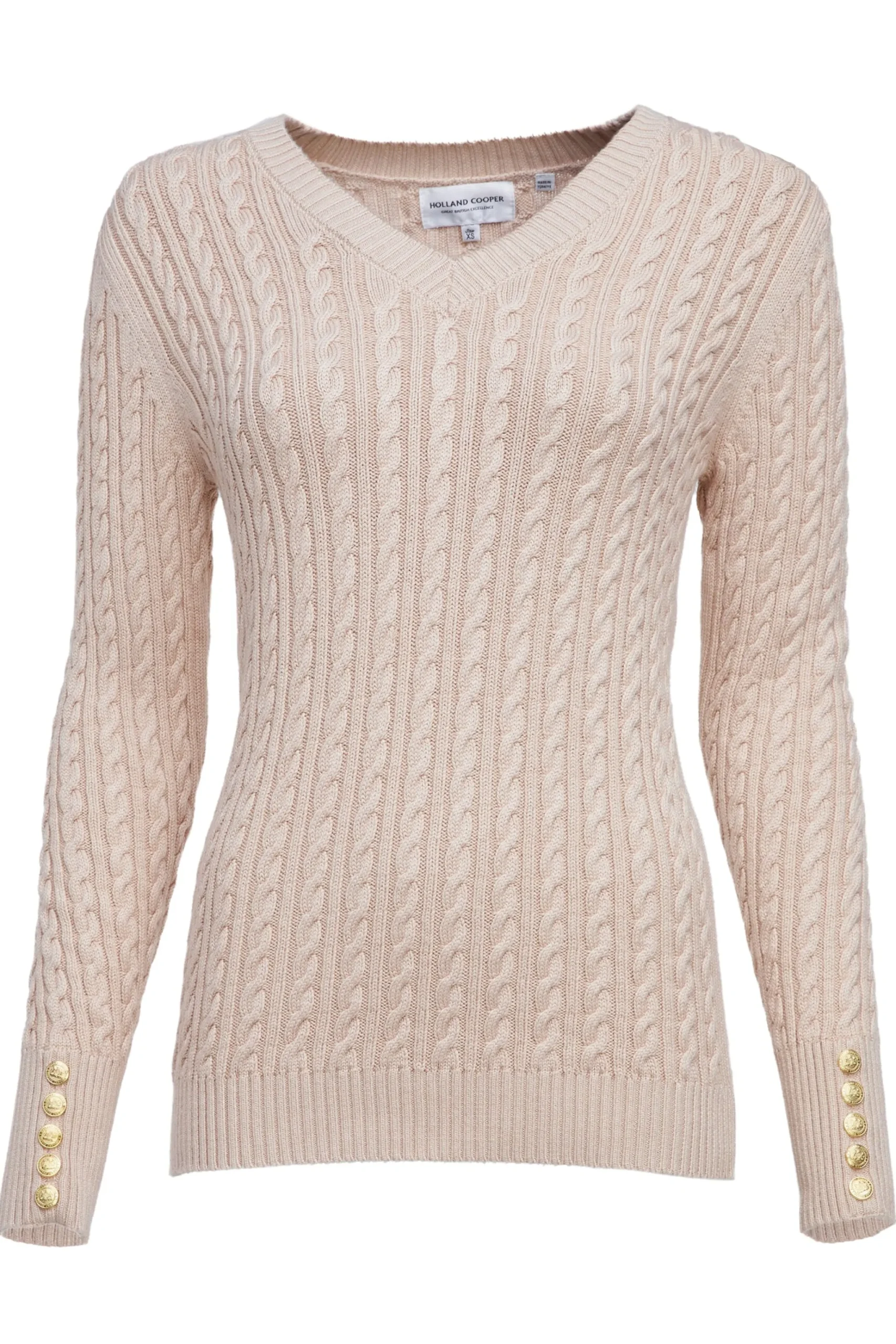 Holland Cooper Seattle V-Neck Knit Oatmeal Online