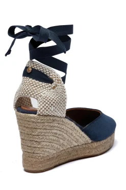 Holland Cooper Seville Wedge Sandal Navy Outlet