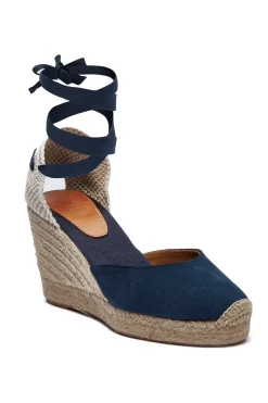 Holland Cooper Seville Wedge Sandal Navy Outlet