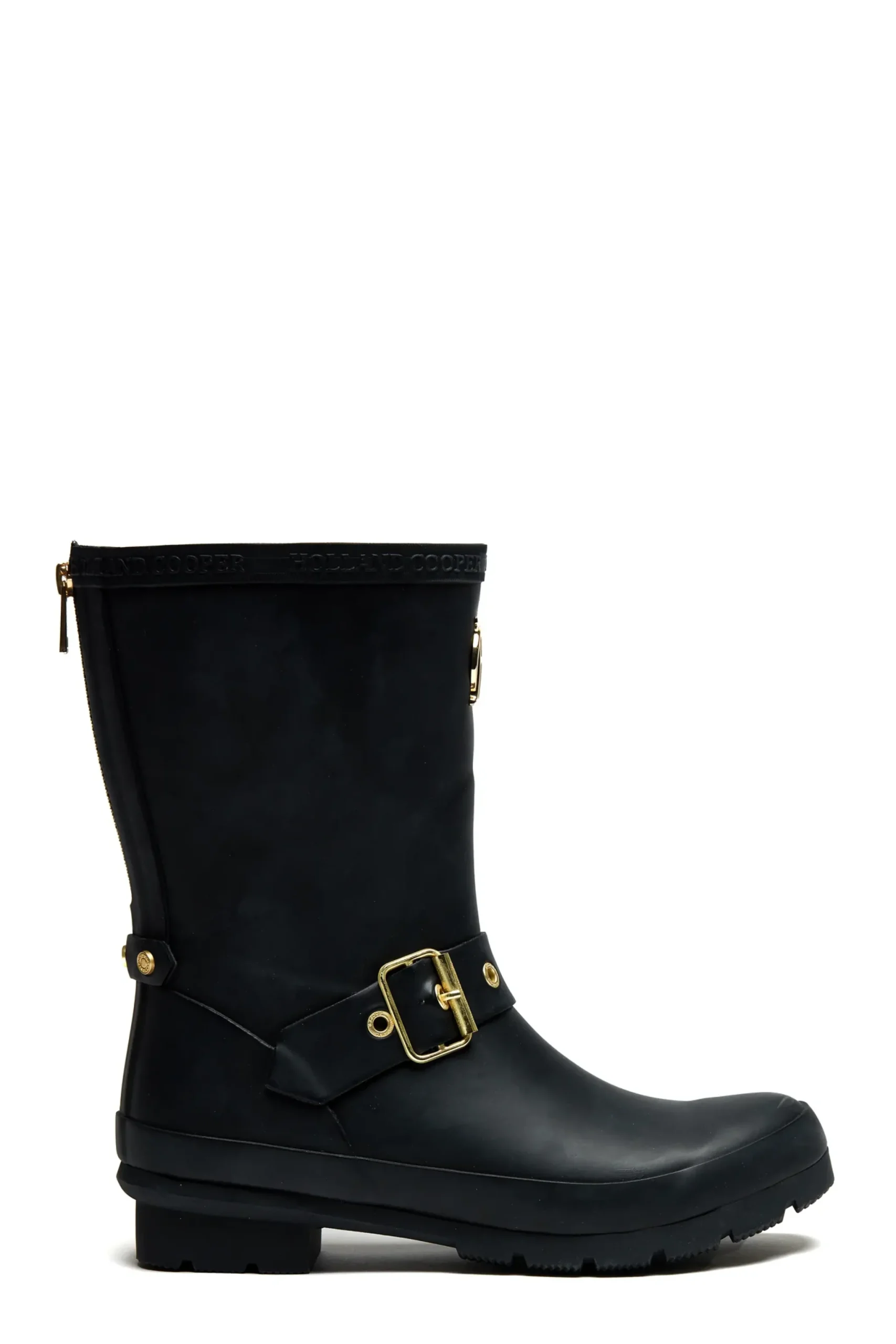 Holland Cooper Sherpa Lined Chelsea Wellington Matte Black Hot