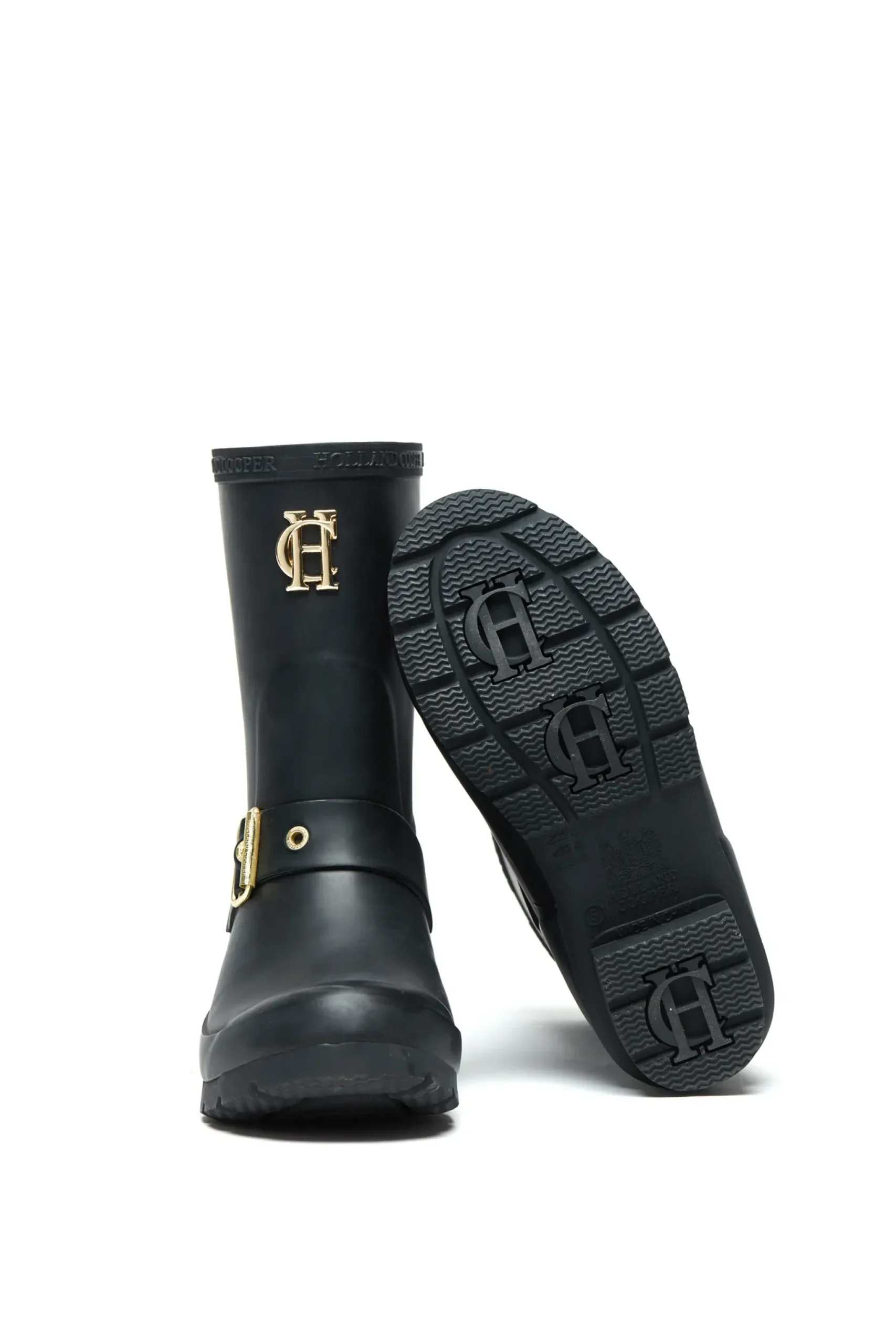 Holland Cooper Sherpa Lined Chelsea Wellington Matte Black Hot
