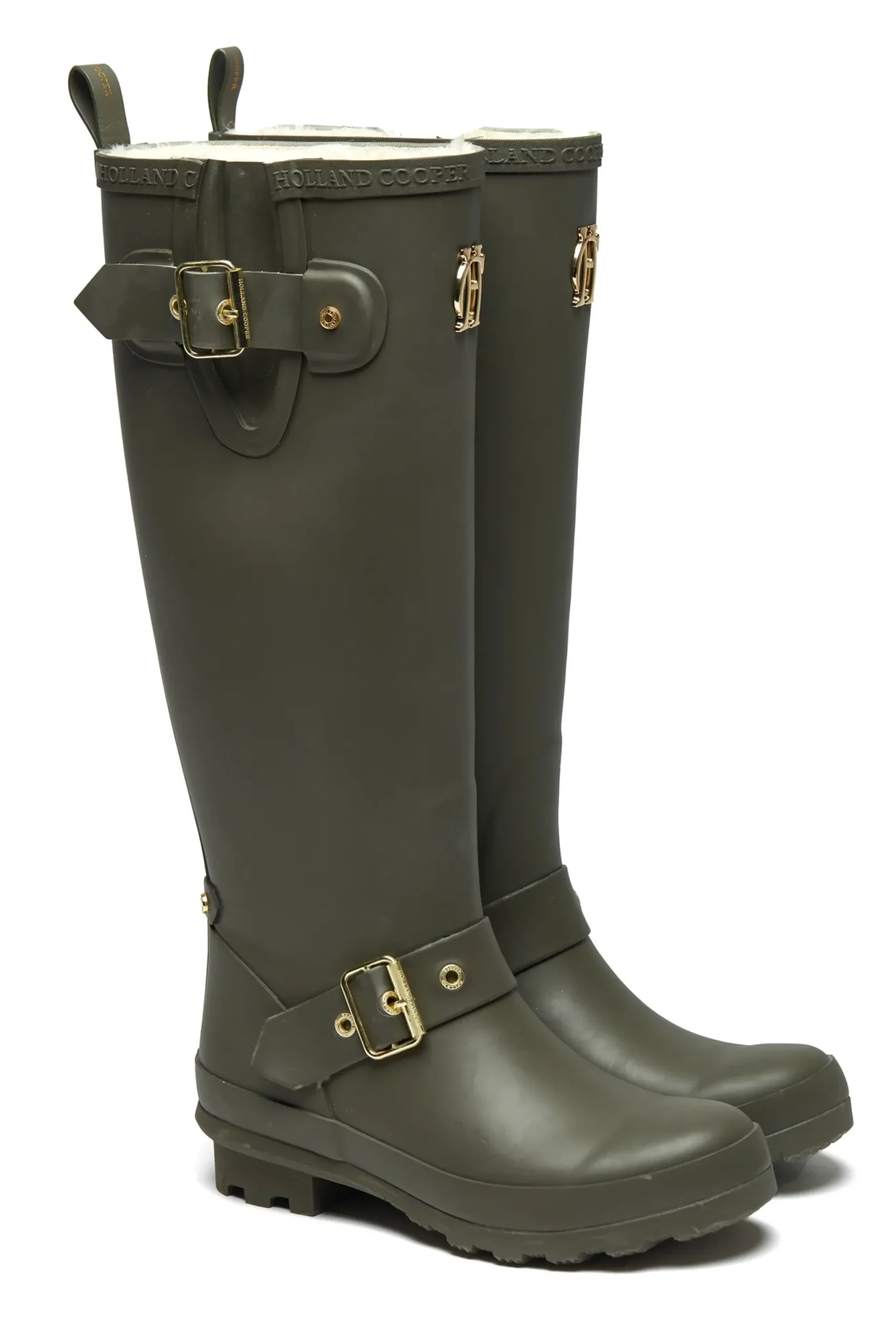Holland Cooper Sherpa Lined Regency Wellington Matte Green Online