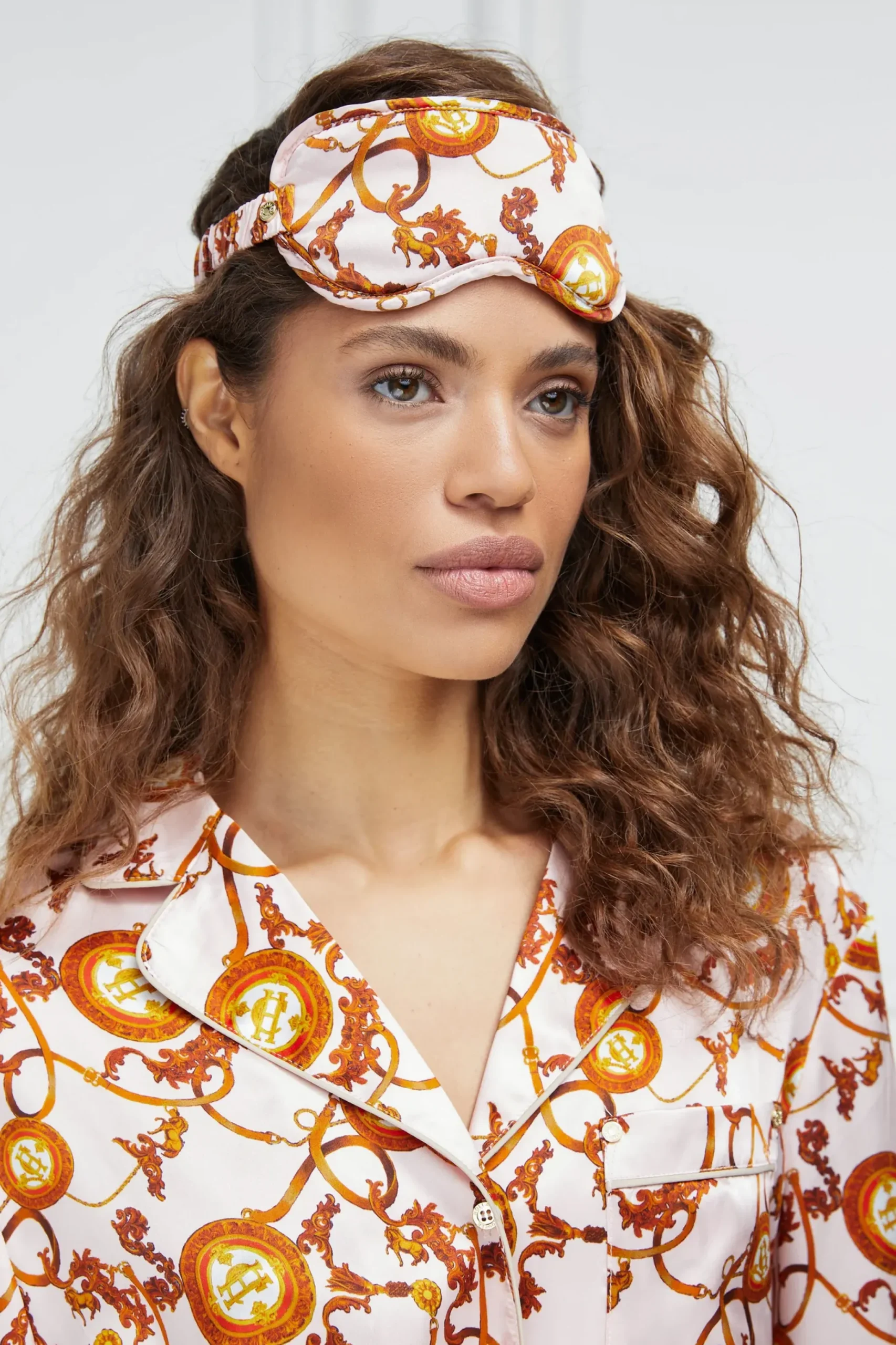 Holland Cooper Silk Eye Mask Blush Hot