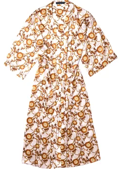 Holland Cooper Silk Full Length Dressing Gown Blush Online