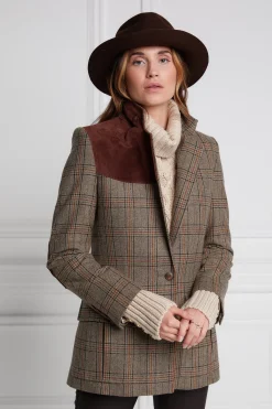 Holland Cooper Single Breasted Field Blazer Bourbon Tweed Sale