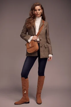 Holland Cooper Single Breasted Field Blazer Bourbon Tweed Sale