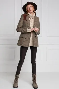 Holland Cooper Single Breasted Field Blazer Bourbon Tweed Sale