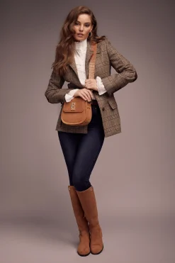 Holland Cooper Single Breasted Field Blazer Bourbon Tweed Sale
