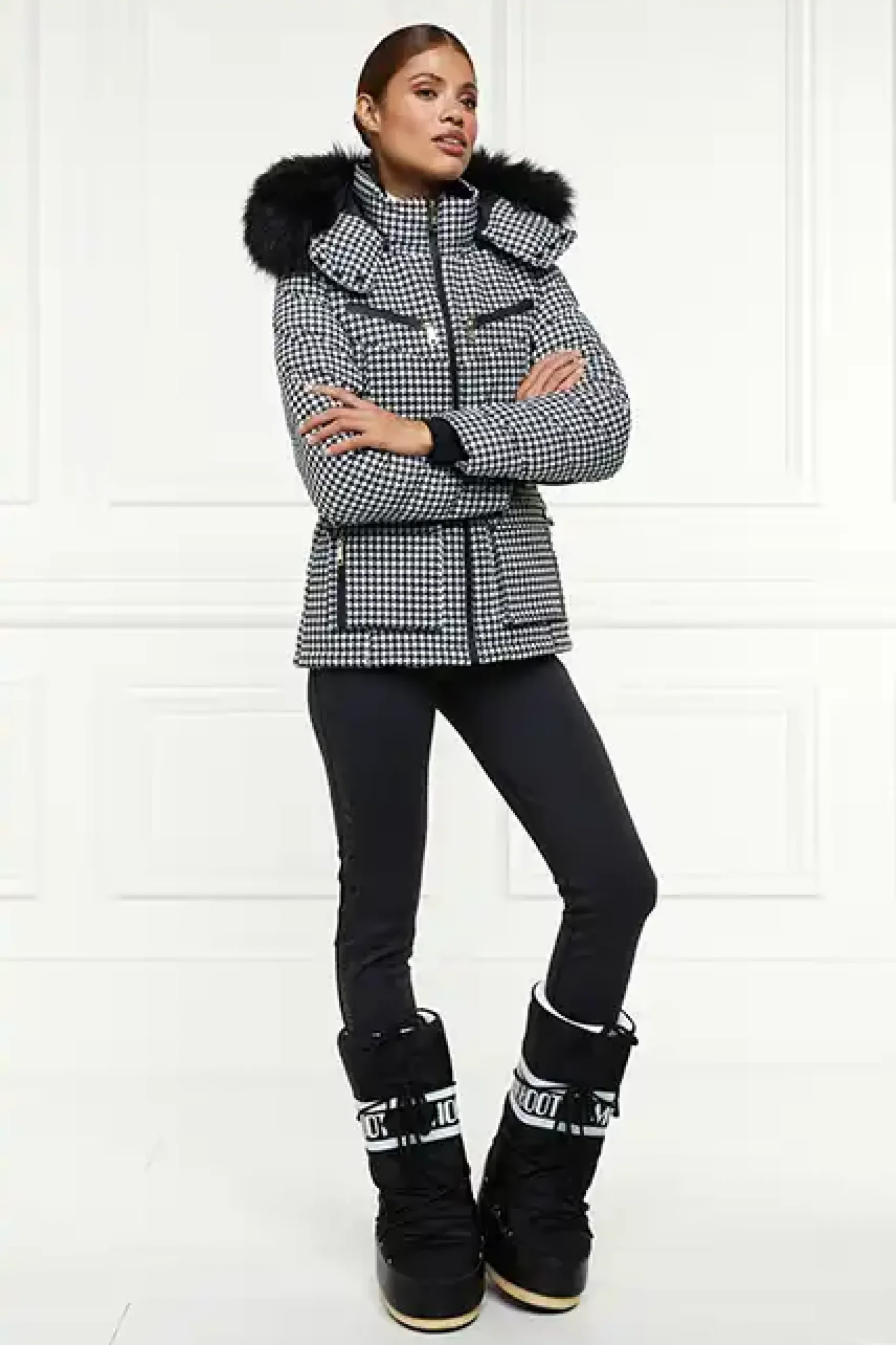 Holland Cooper Ski Jacket Houndstooth