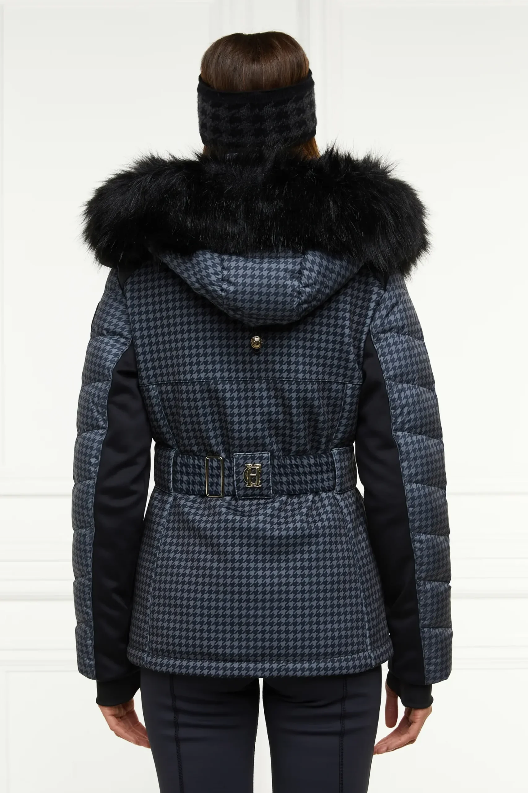Holland Cooper Ski Jacket Mono Houndstooth Hot