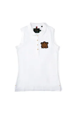 Holland Cooper Sleeveless Polo Shirt White Online