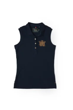 Holland Cooper Sleeveless Polo Shirt Ink Navy Online