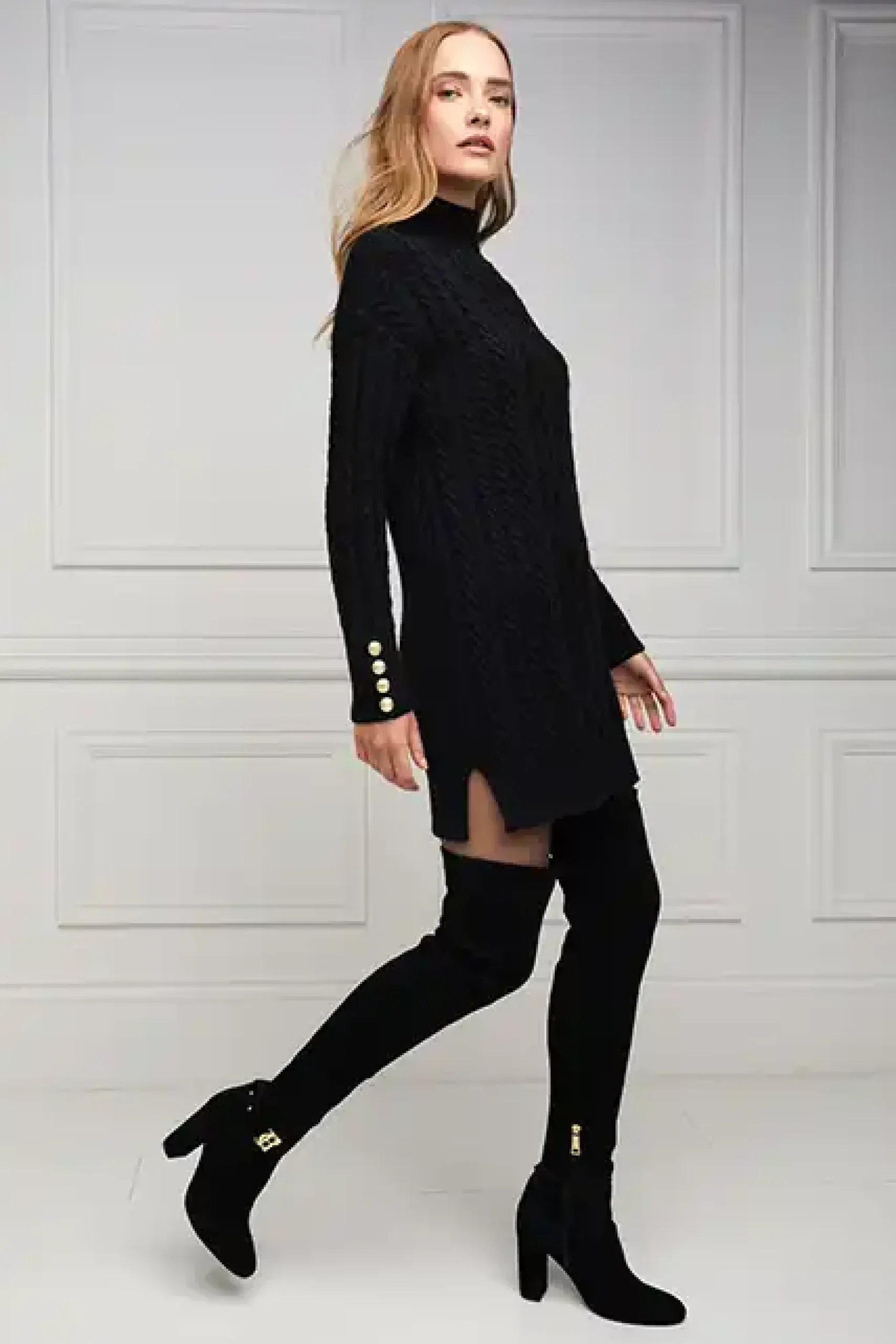 Holland Cooper Sloane Over The Knee Boot Black