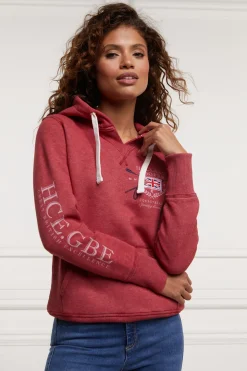 Holland Cooper Sporting Goods Hoodie Varsity Red New