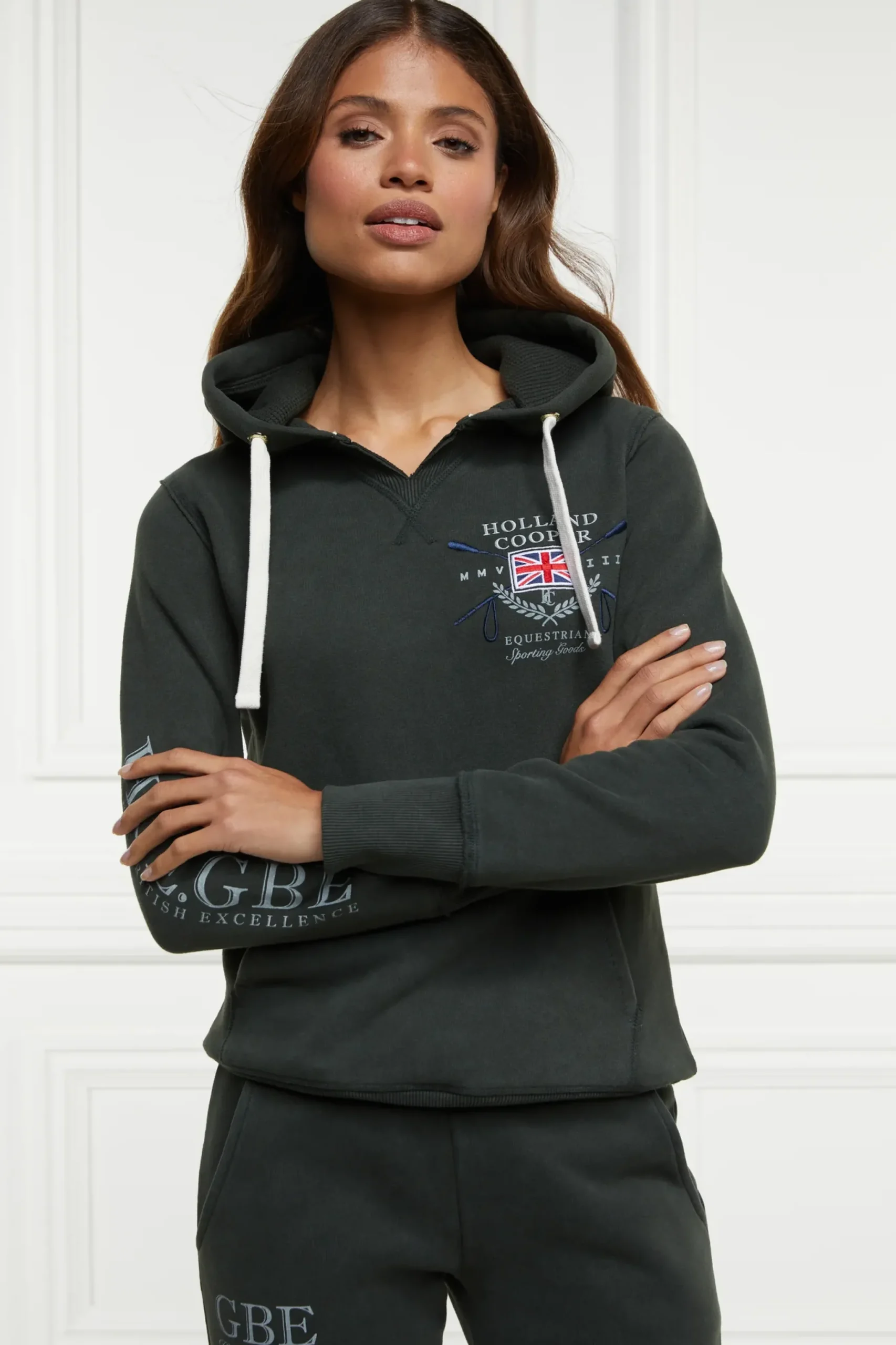 Holland Cooper Sporting Goods Hoodie Racing Green Sale