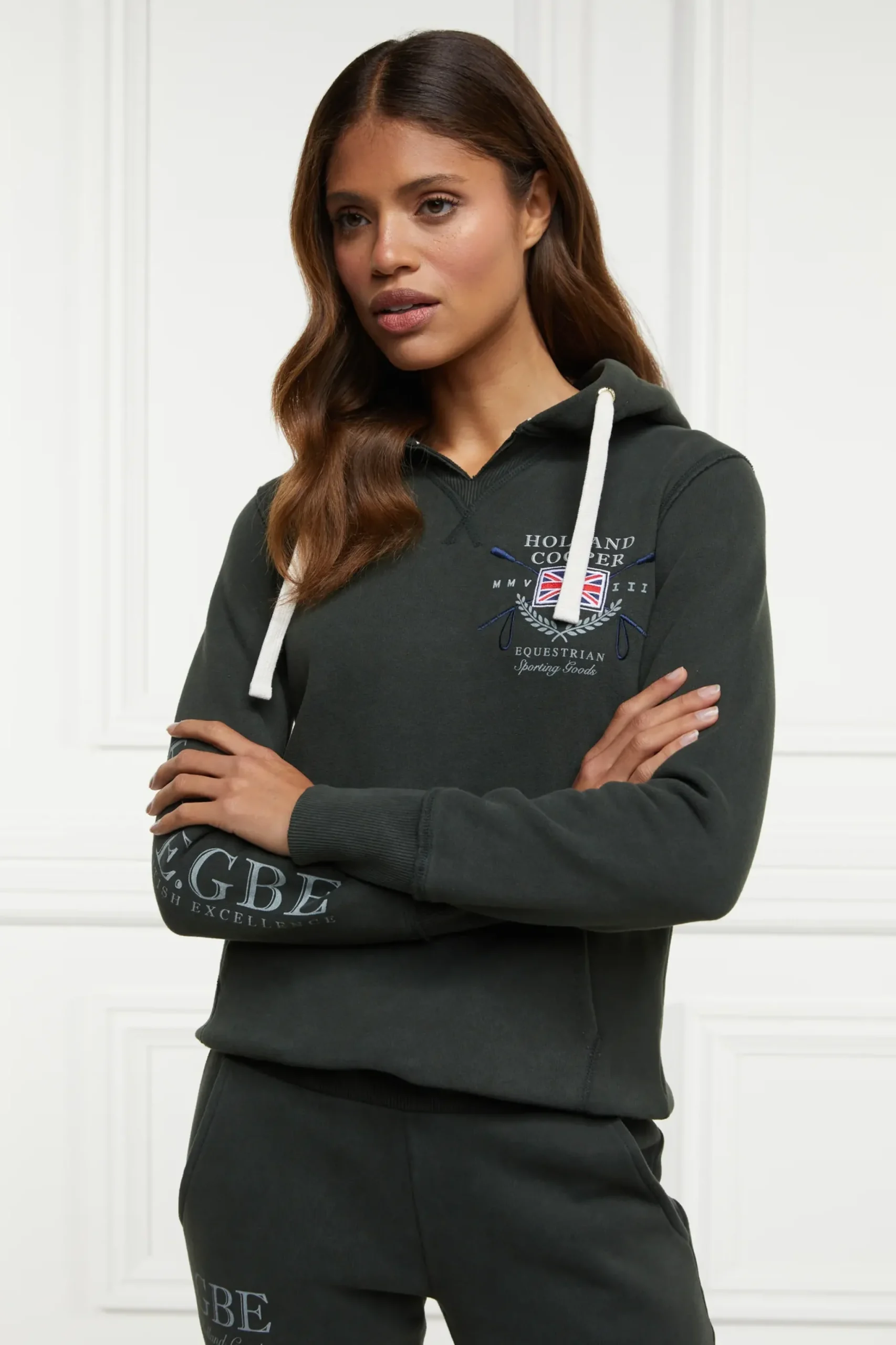 Holland Cooper Sporting Goods Hoodie Racing Green Sale
