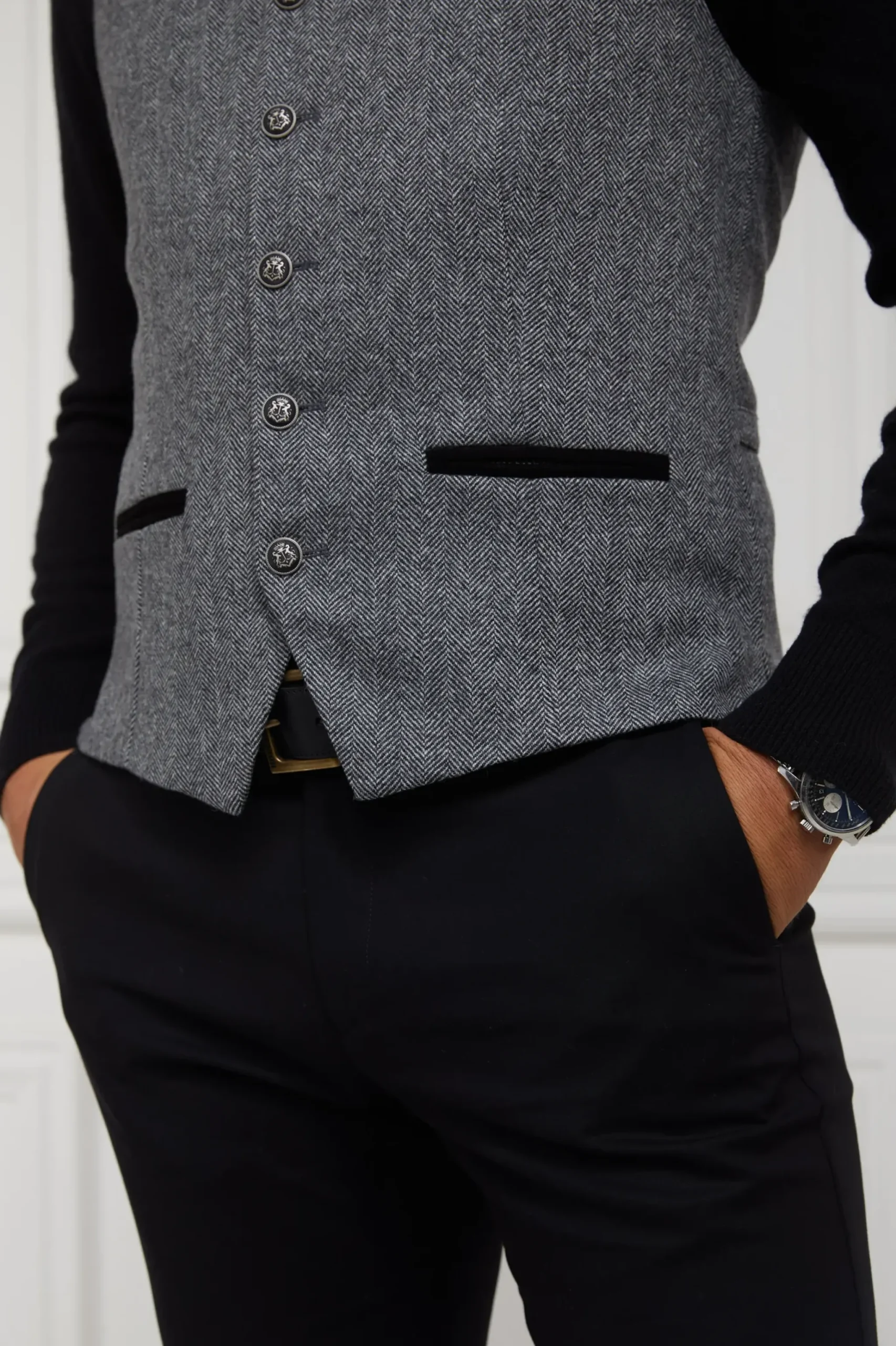 Holland Cooper St James Waistcoat Mono Herringbone Sale
