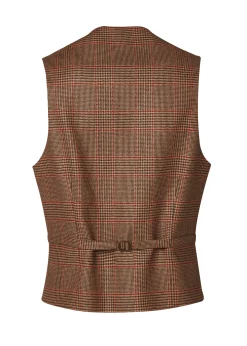 Holland Cooper St James Waistcoat Clarence Check Merlot Clearance