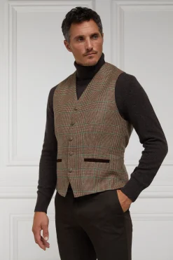 Holland Cooper St James Waistcoat Clarence Check Forest New