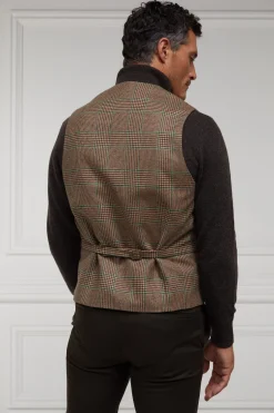 Holland Cooper St James Waistcoat Clarence Check Forest New