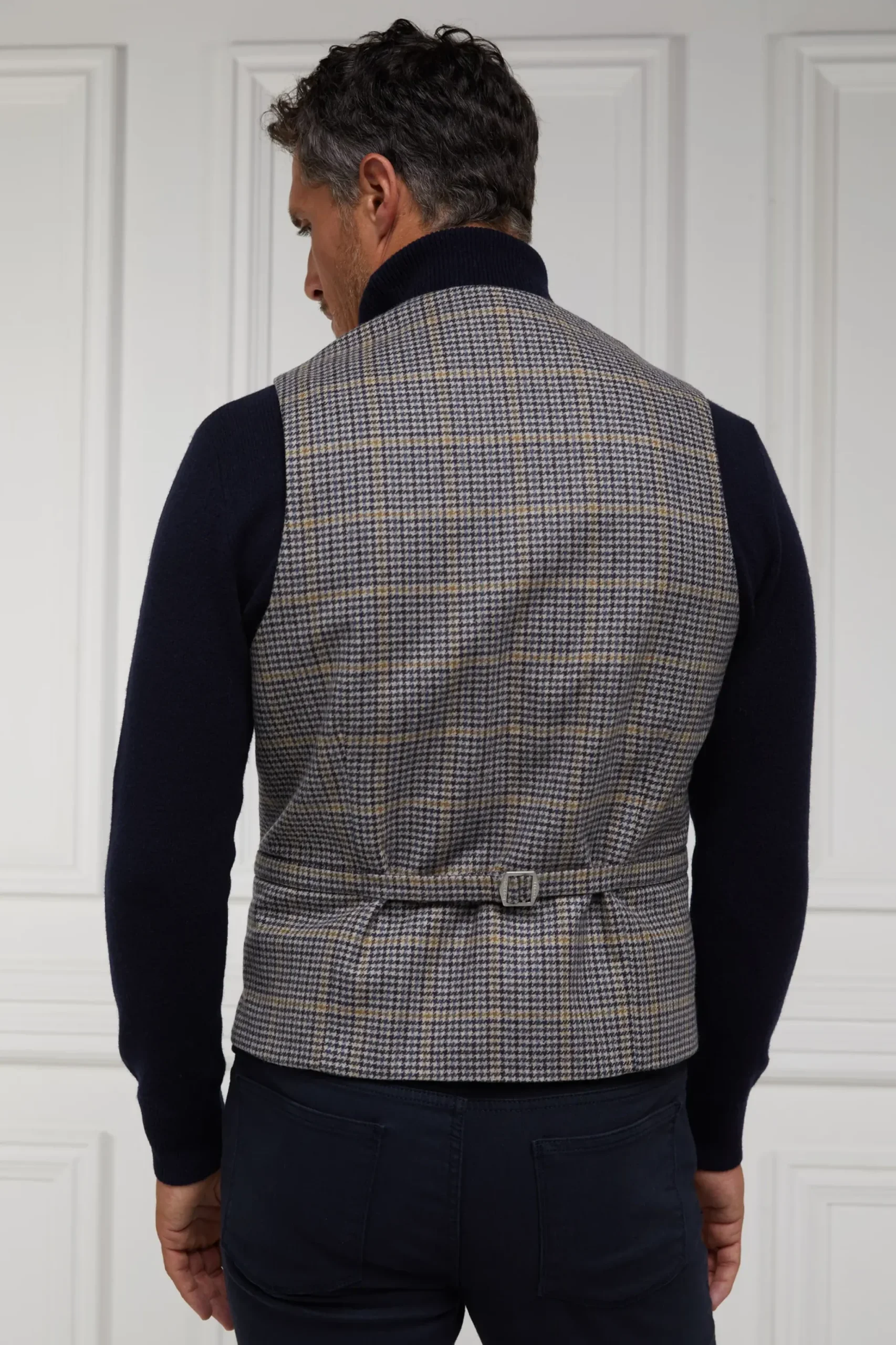 Holland Cooper St James Waistcoat Prince of Wales Navy