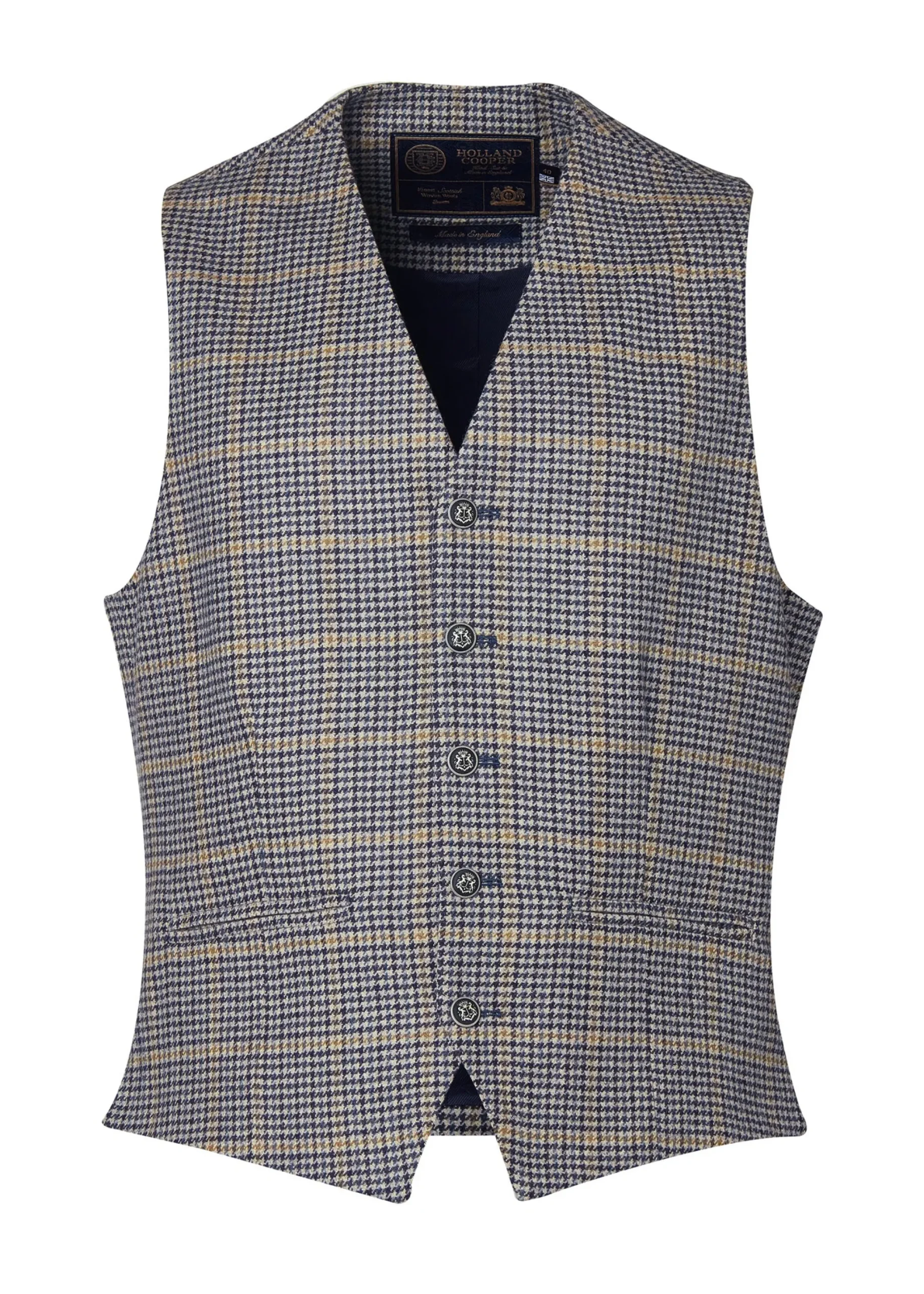 Holland Cooper St James Waistcoat Prince of Wales Navy