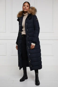 Holland Cooper Stoneleigh Longline Coat Ink Navy Outlet