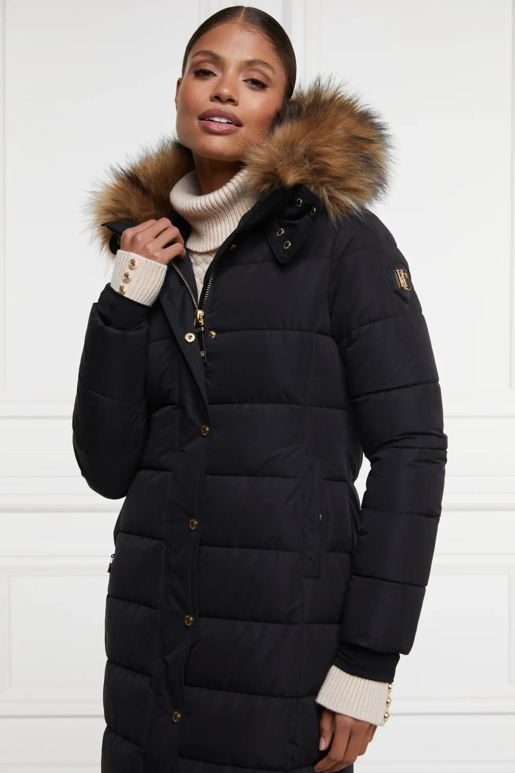 Holland Cooper Stoneleigh Longline Coat Black Outlet