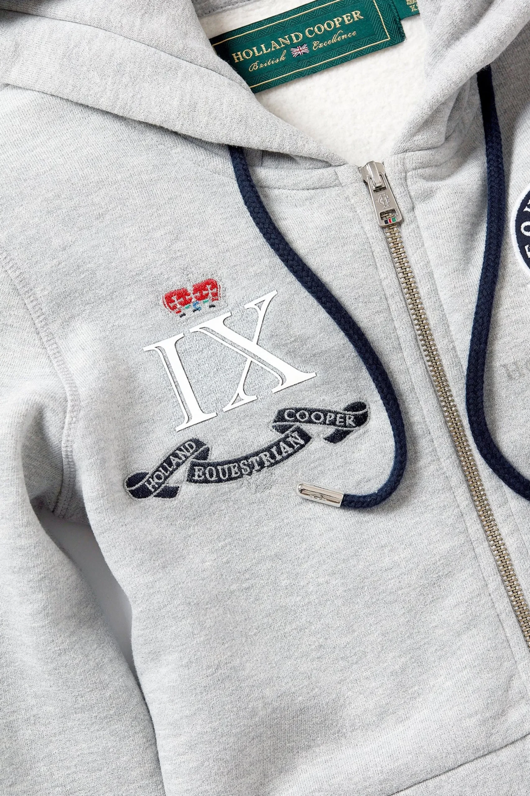 Holland Cooper Team Hoodie Grey Marl
