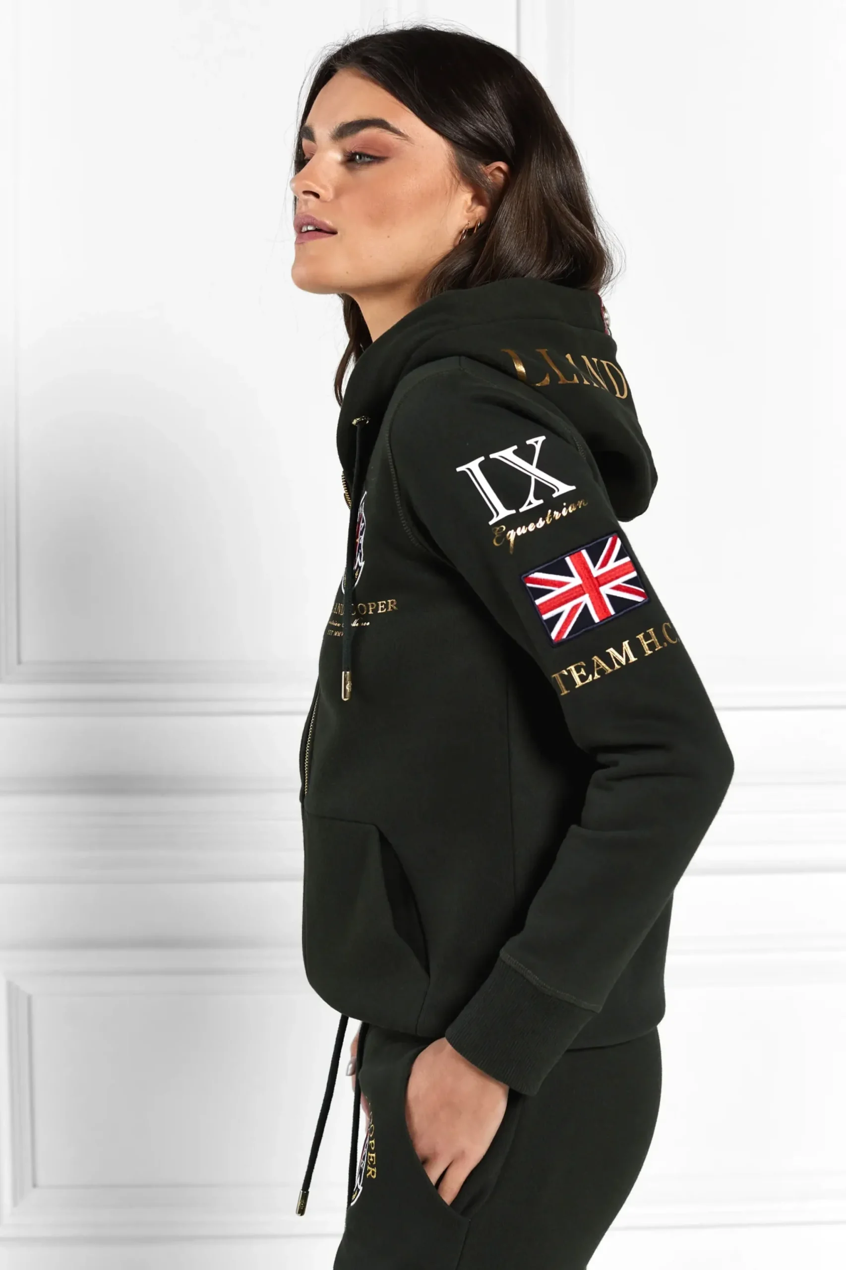 Holland Cooper Team Hoodie Racing Green Sale