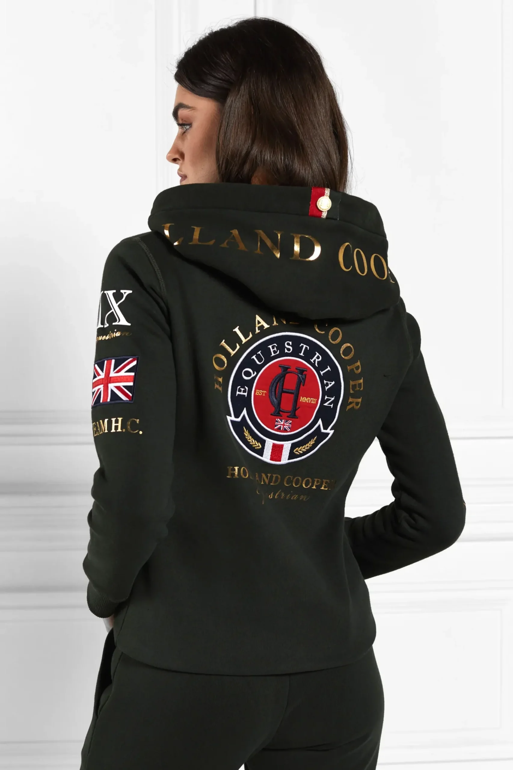 Holland Cooper Team Hoodie Racing Green Sale