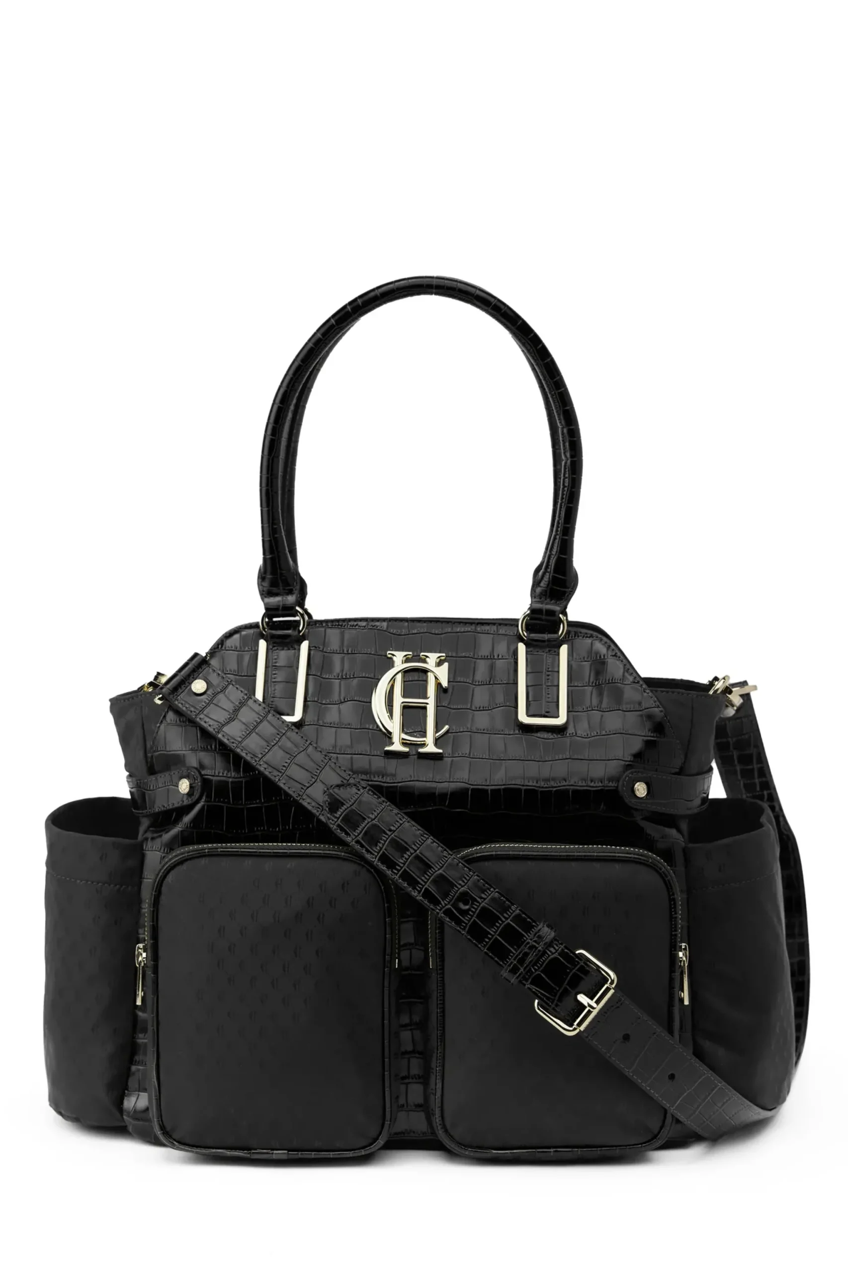 Holland Cooper Thames Changing Bag Black Monogram Hot
