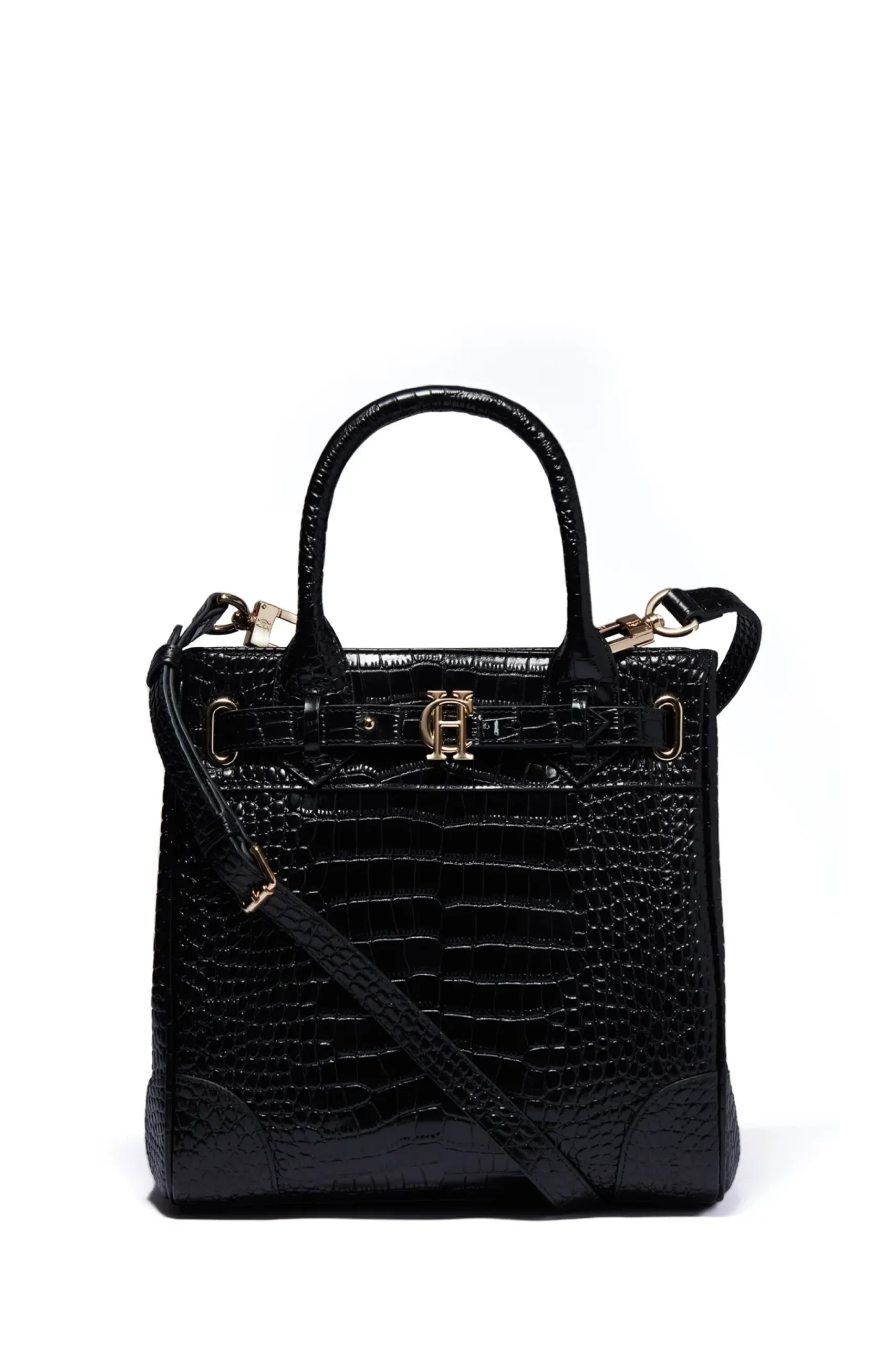 Holland Cooper The Brompton Mini Tote Black Croc Discount
