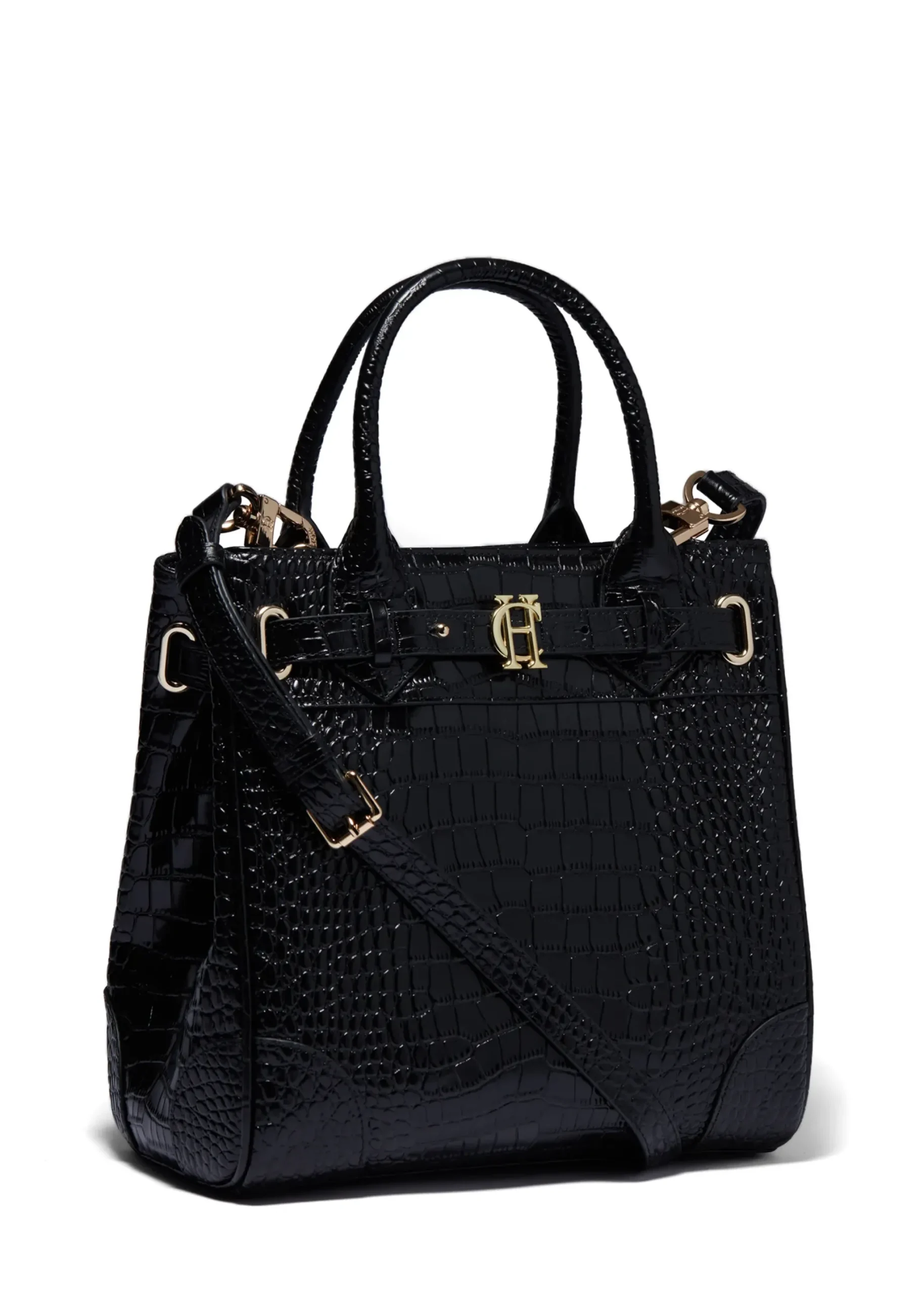 Holland Cooper The Brompton Mini Tote Black Croc Discount