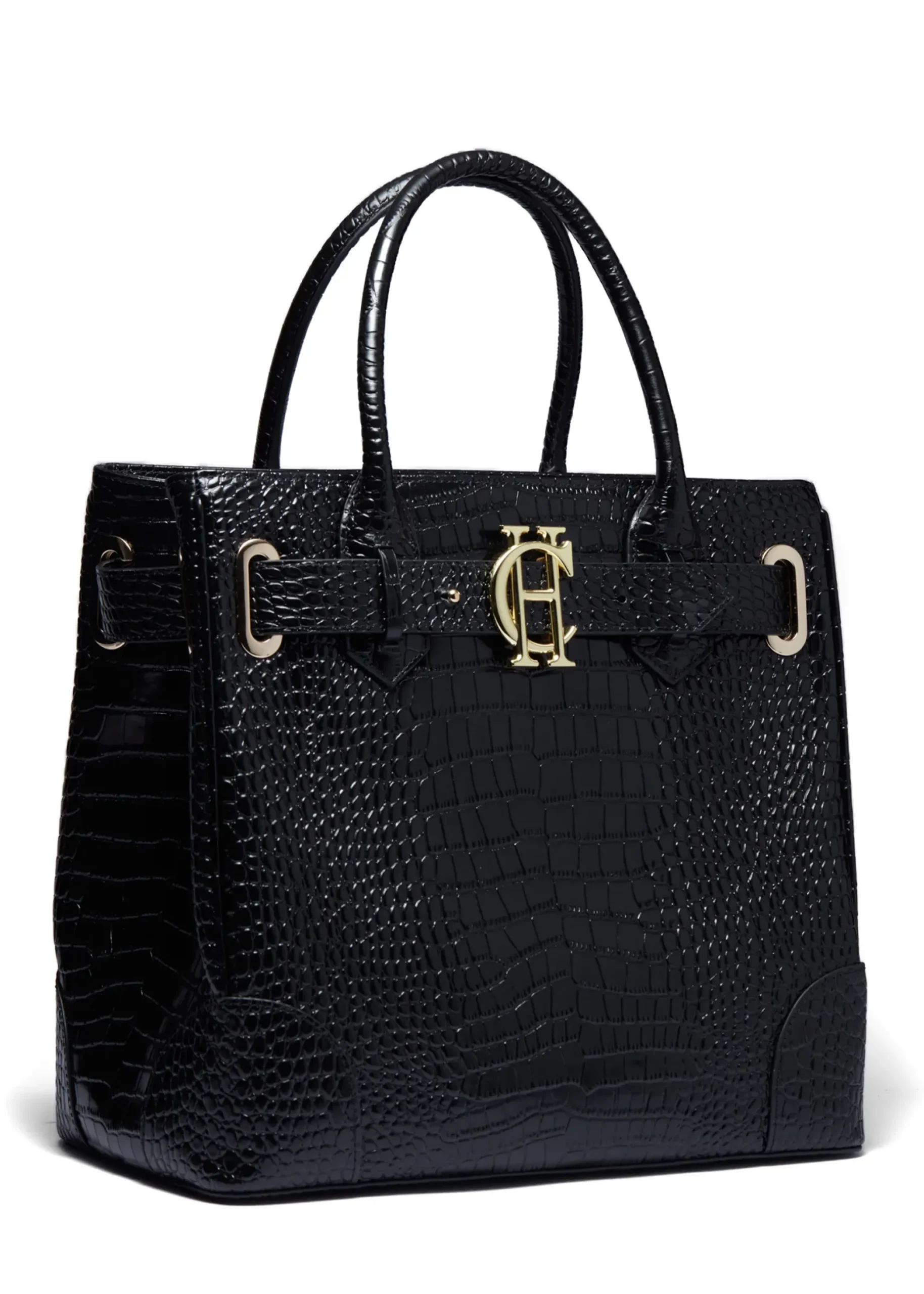 Holland Cooper The Brompton Tote Black Croc