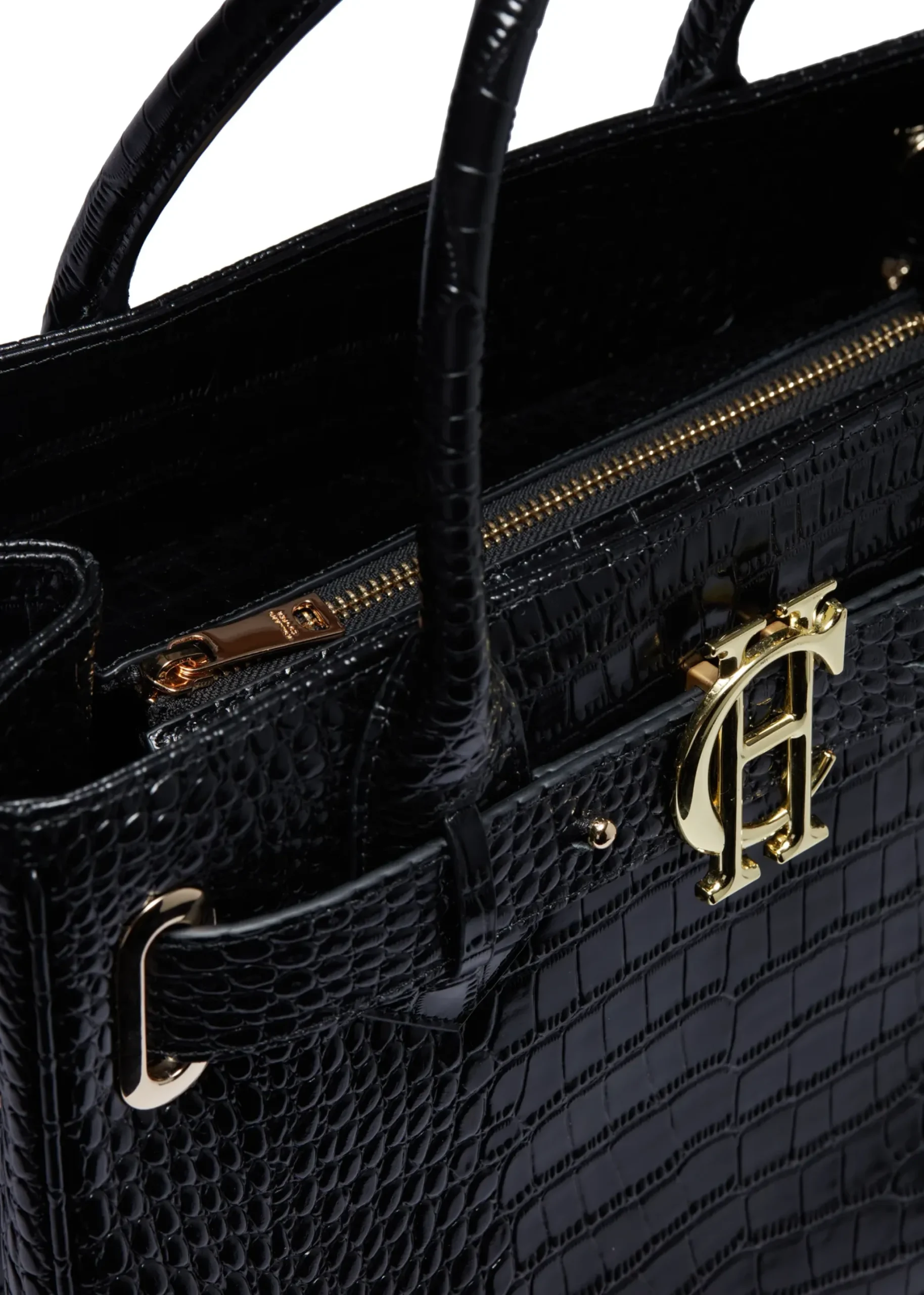 Holland Cooper The Brompton Tote Black Croc