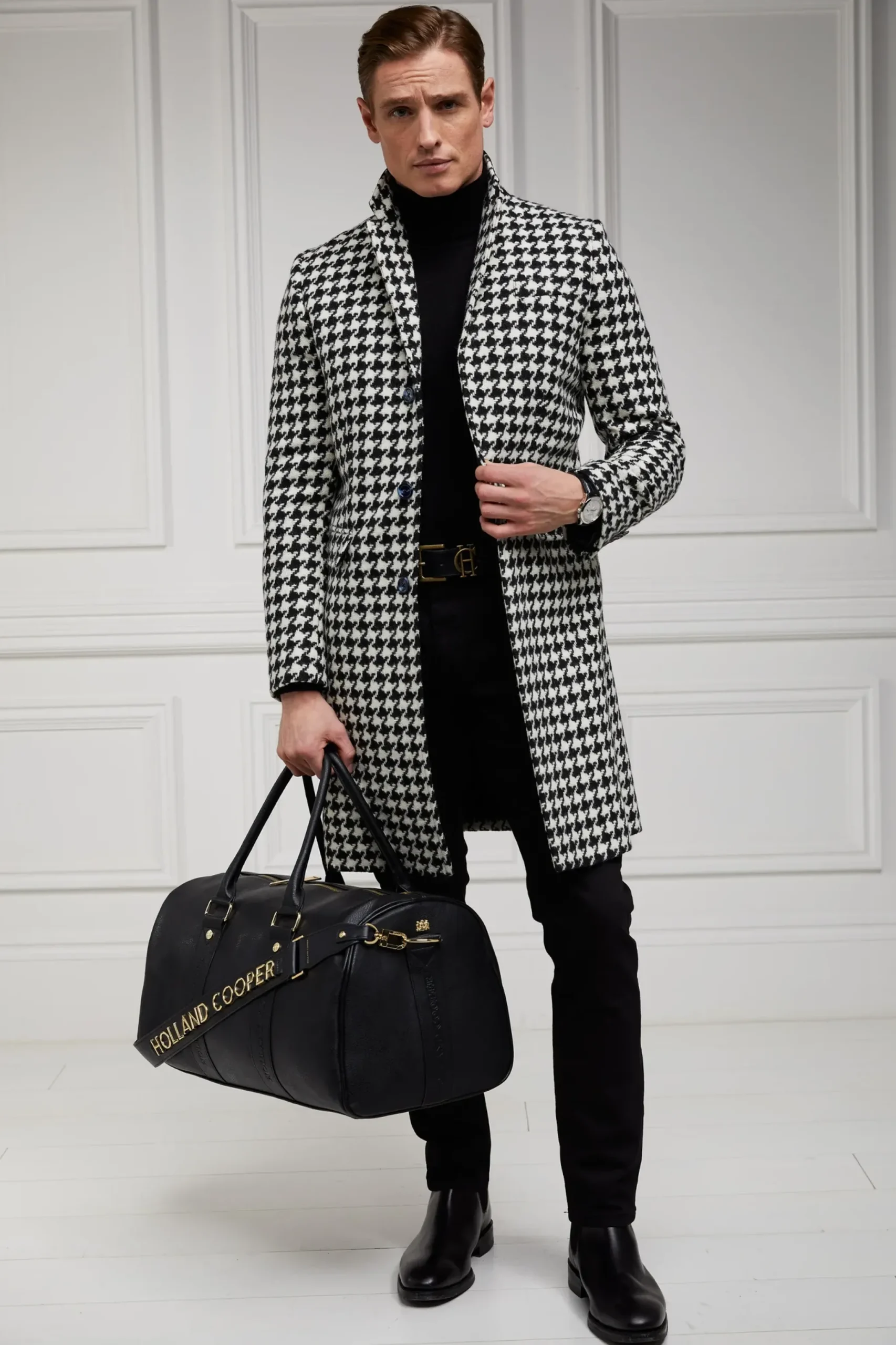 Holland Cooper The Cheltenham Coat Large Scale Houndstooth New