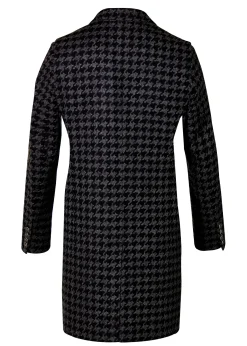 Holland Cooper The Cheltenham Coat Large Scale Charcoal Houndstooth Discount