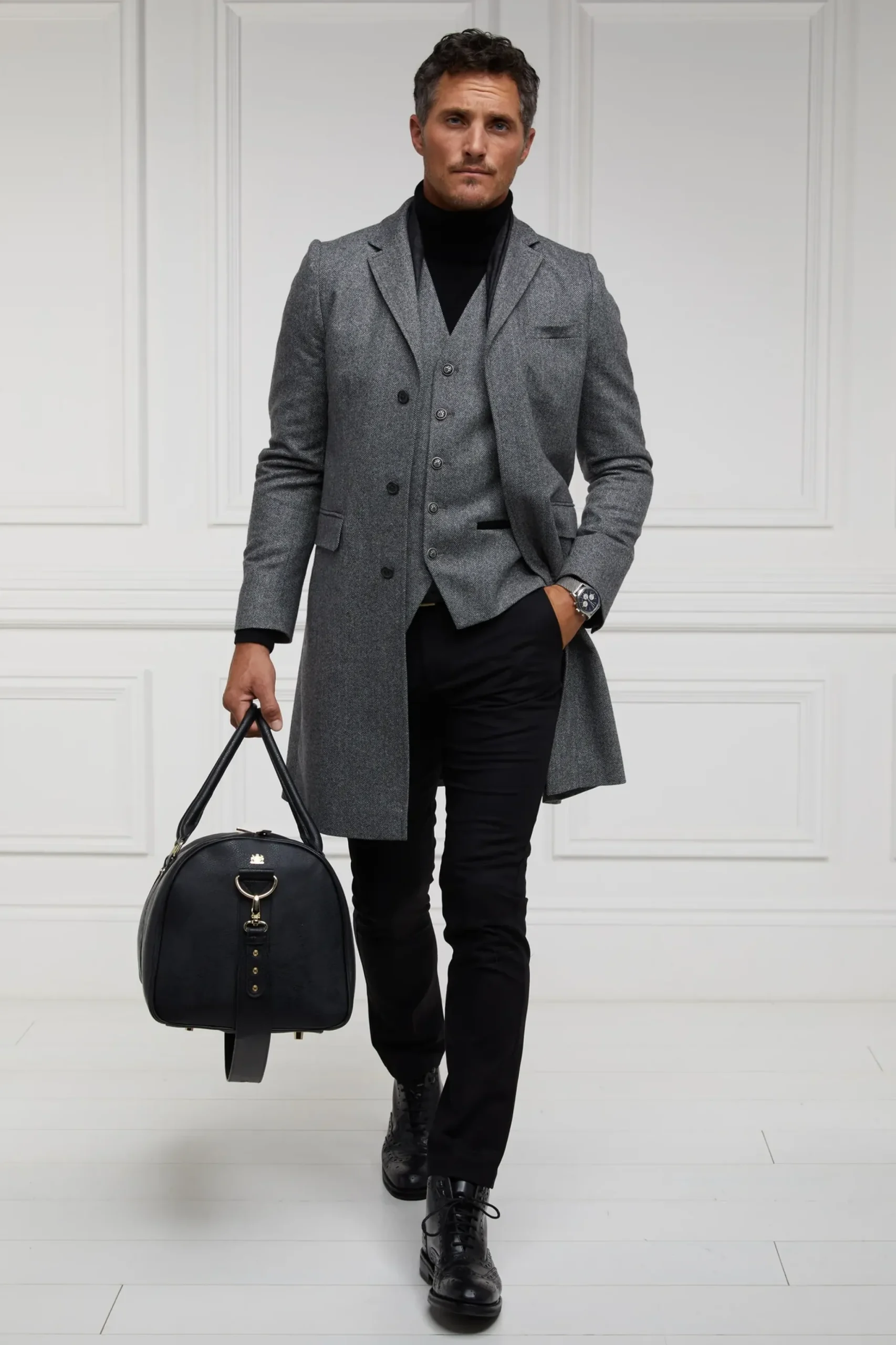 Holland Cooper The Cheltenham Coat Mono Herringbone New