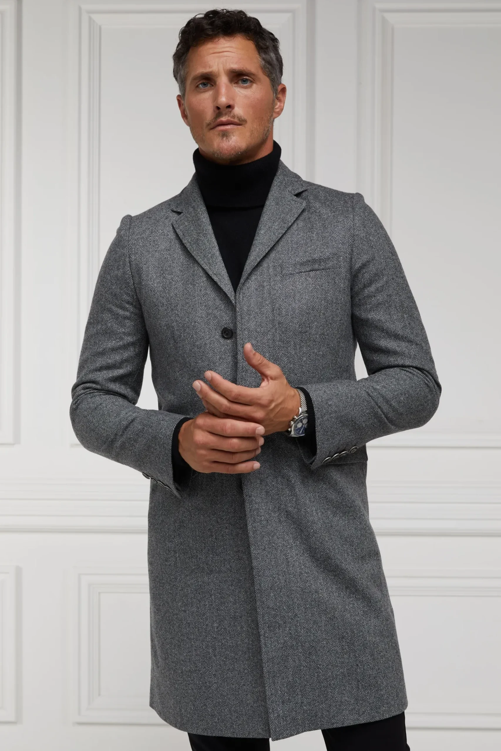 Holland Cooper The Cheltenham Coat Mono Herringbone New