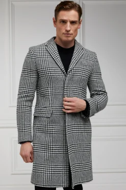 Holland Cooper The Cheltenham Coat Large Scale Prince of Wales Mono Outlet