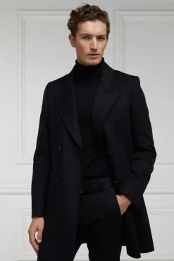 Holland Cooper The Double Breasted Coat Soft Black Clearance