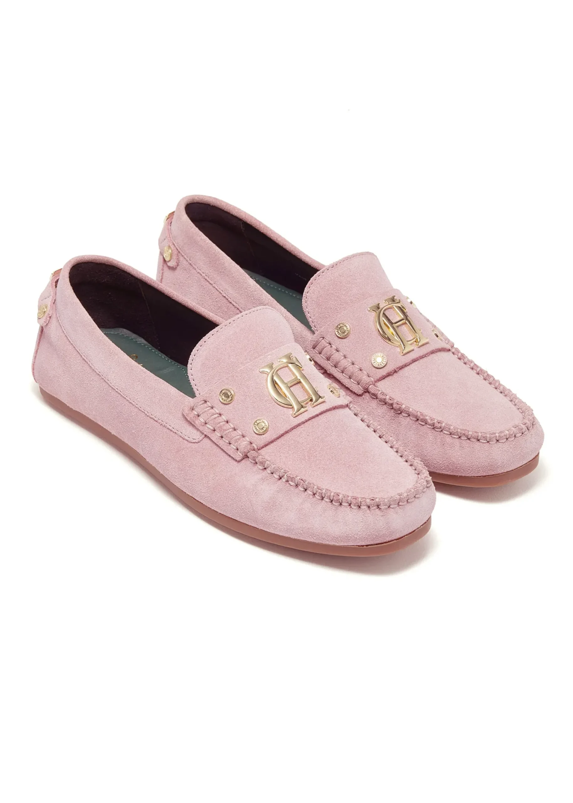 Holland Cooper The Driving Loafer Soft Pink Suede Hot