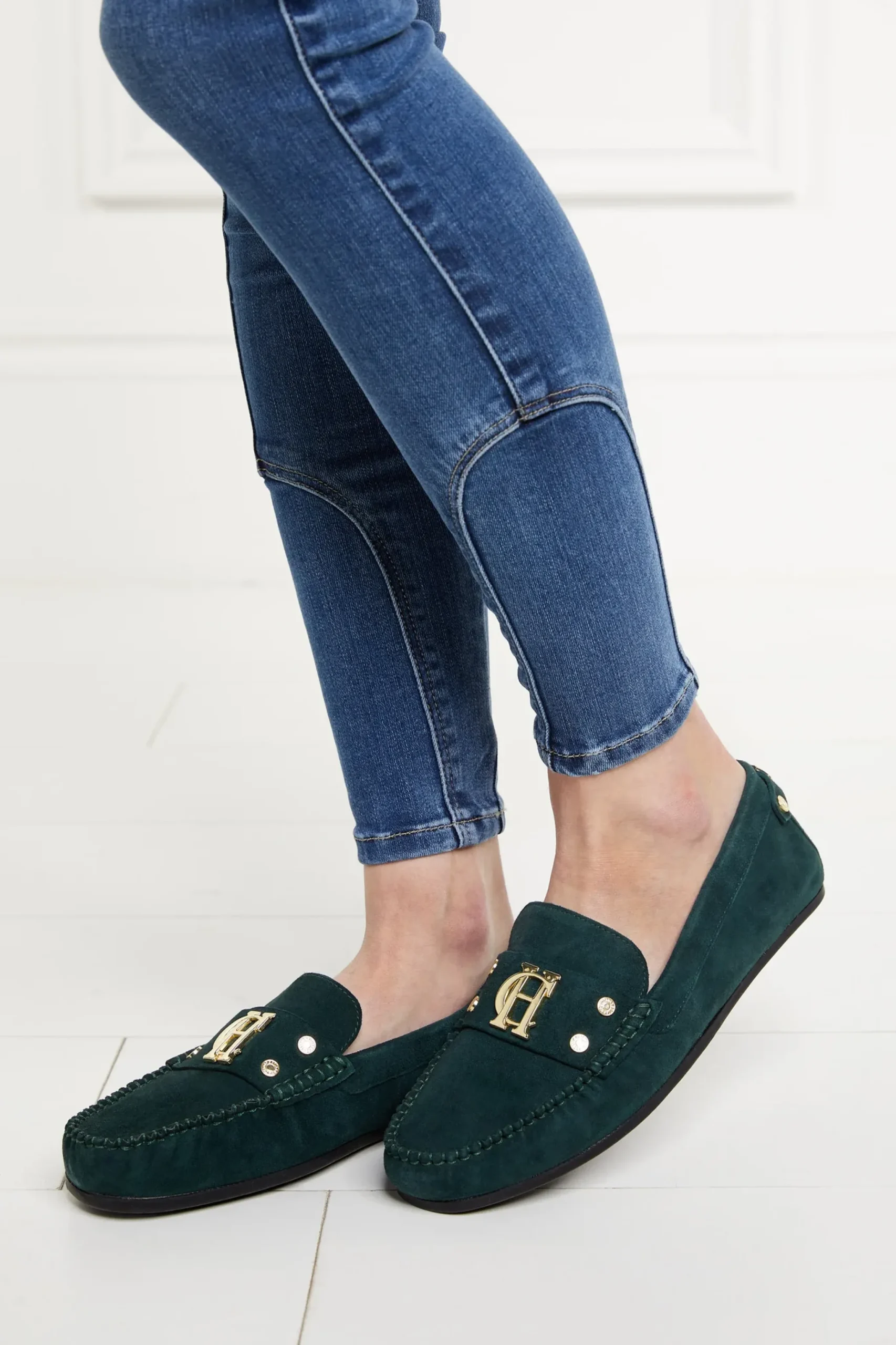 Holland Cooper The Driving Loafer Emerald New