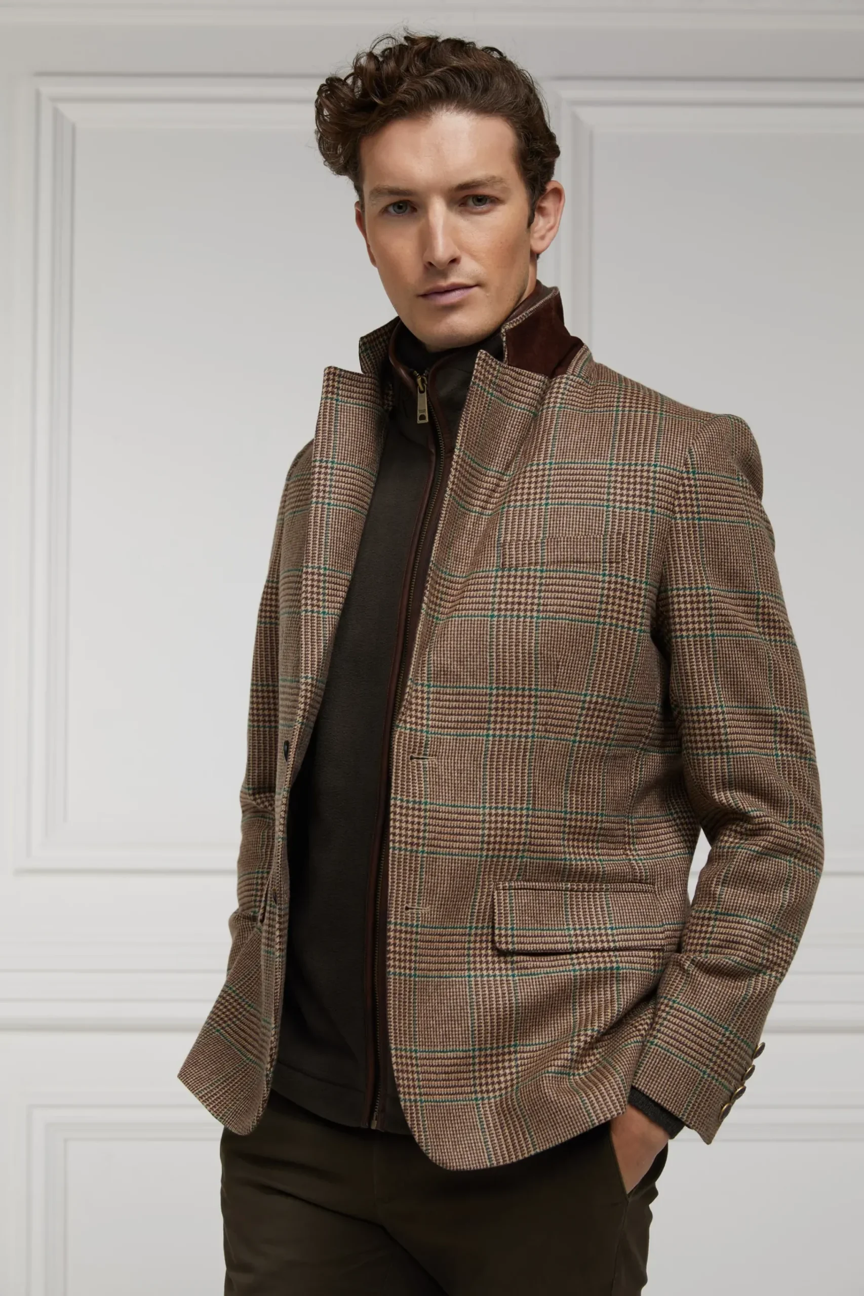 Holland Cooper The Single Breasted Blazer Clarence Check Forest Sale